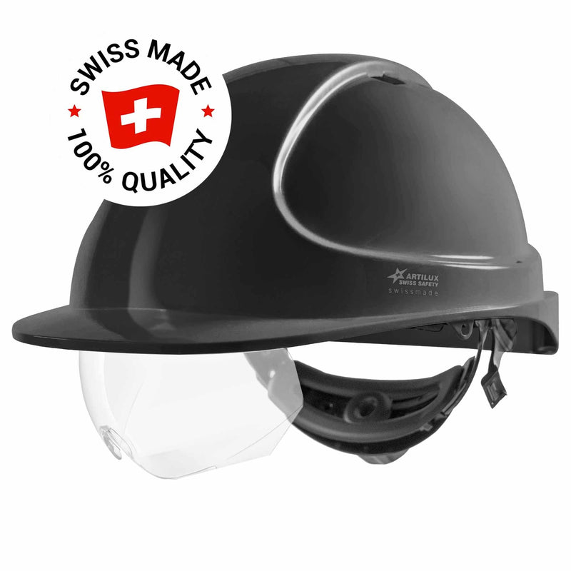 Schutzhelm ARTITOP SH300 | Polycarbonat | Schutzbrille | 2-Punkt-Kinnband | Schirm | ROTO-System | belüftet | Swiss Made | ARTILUX