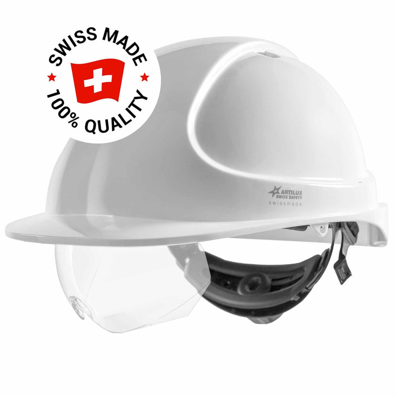Schutzhelm ARTITOP SH300 | Polycarbonat | Schutzbrille | 2-Punkt-Kinnband | Schirm | ROTO-System | belüftet | Swiss Made | ARTILUX