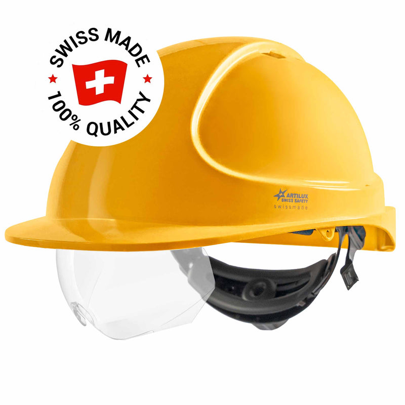 Schutzhelm ARTITOP SH300 | Polycarbonat | Schutzbrille | 2-Punkt-Kinnband | Schirm | ROTO-System | belüftet | Swiss Made | ARTILUX
