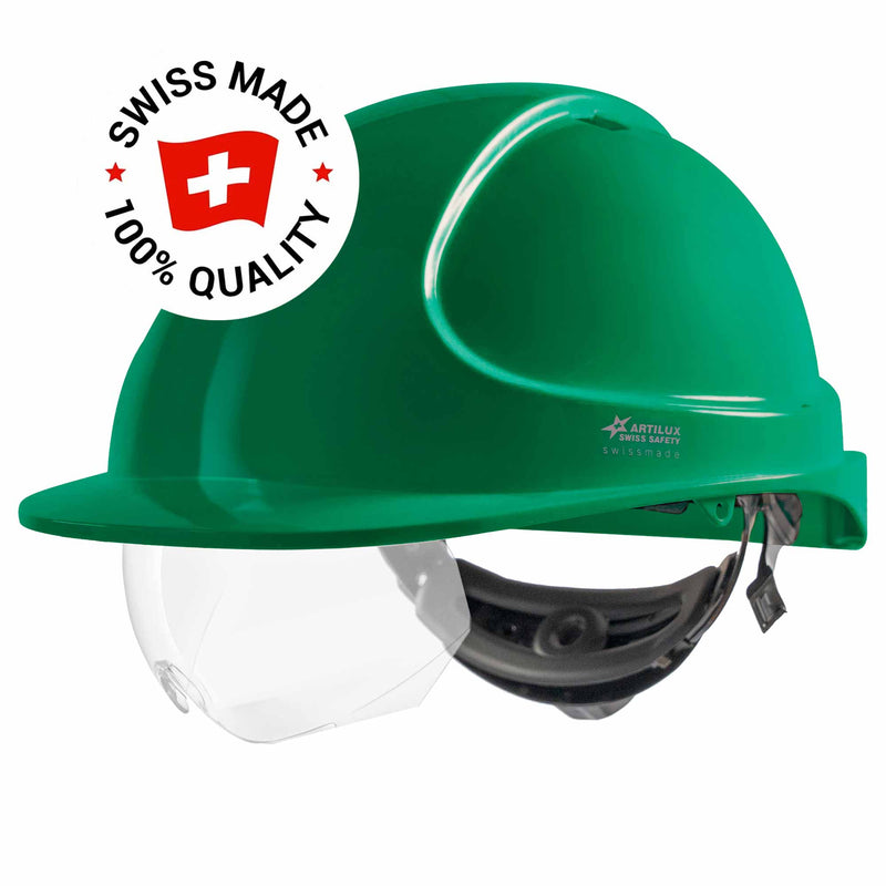 Schutzhelm ARTITOP SH300 | Polycarbonat | Schutzbrille | 2-Punkt-Kinnband | Schirm | ROTO-System | belüftet | Swiss Made | ARTILUX
