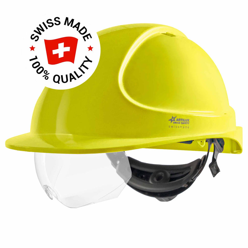 Schutzhelm ARTITOP SH300 | Polycarbonat | Schutzbrille | 2-Punkt-Kinnband | Schirm | ROTO-System | belüftet | Swiss Made | ARTILUX