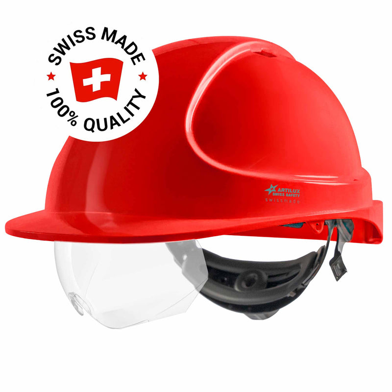 Schutzhelm ARTITOP SH300 | Polycarbonat | Schutzbrille | 2-Punkt-Kinnband | Schirm | ROTO-System | belüftet | Swiss Made | ARTILUX