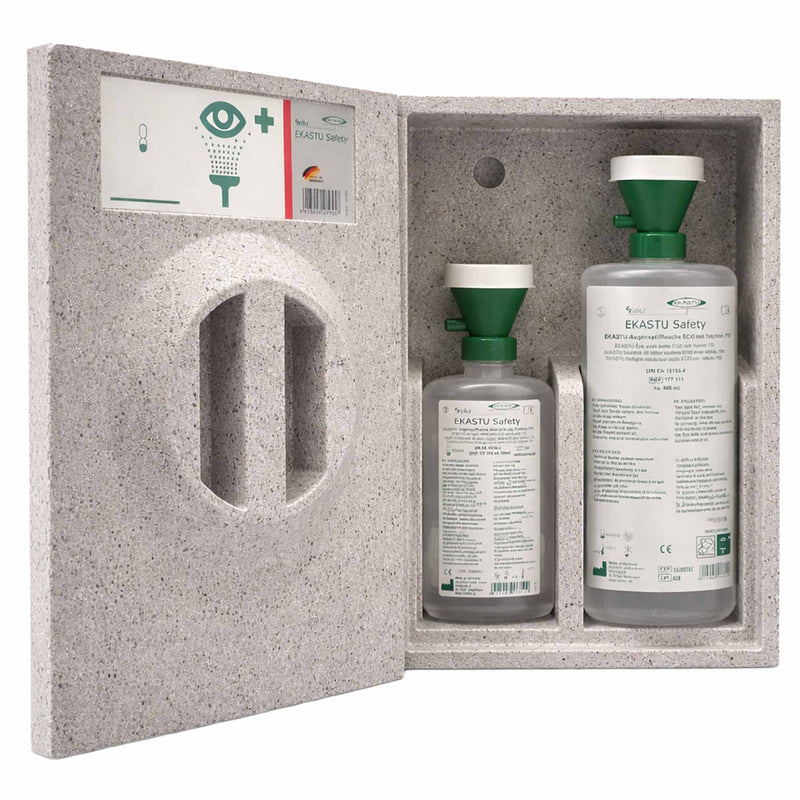 Augenspülstation | 200 ml & 600 ml | anatomisch geformt | Medizinprodukt DIN EN 15154-4 | Ekastu Safety