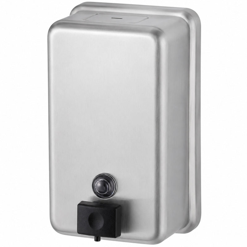 Seifenspender Edelstahl | 1200 ml | mit Druckknopf & Sichtfenster | Bobrick Econom
