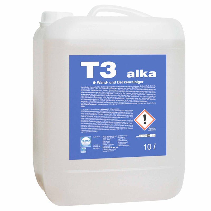 Deckenreiniger T3 ALKA | alkalisch | tensidfrei | gegen Russ, Öl, Fett, Nikotin | für Lebensmittelindustrie | Pramol