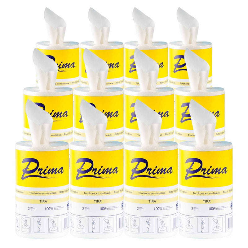 Mini-Reinigungsrollen Prima Tira | 2-lagig | 90 m x 22 cm | 100% Zellstoff