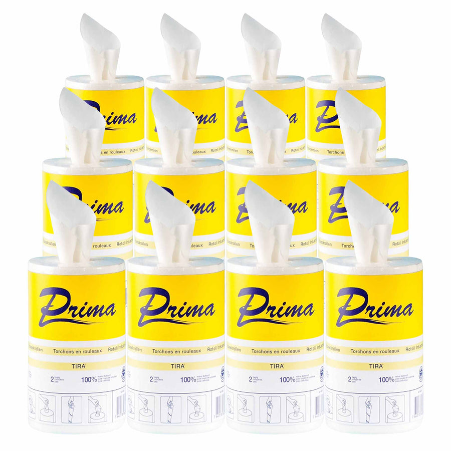 Mini-Reinigungsrollen Prima Tira | 2-lagig | 90 m x 22 cm | 100% Zellstoff