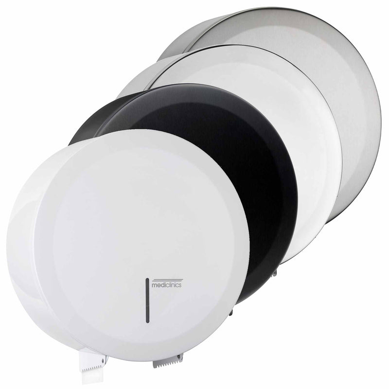 Toilettenpapierspender Edelstahl | bis 300 m Rollen | Ø 230 mm | Mediclinics PR2783
