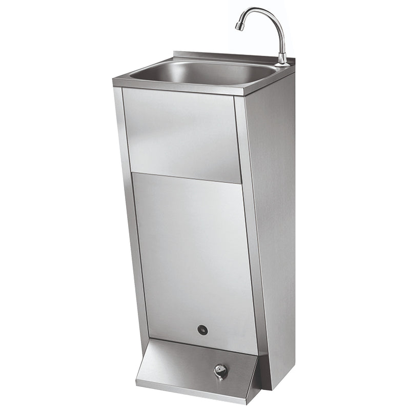 Stand-Waschbecken | mit Fussbetätigung | Edelstahl | 350 mm | vandalismussicher | korrosionsbeständig | Mediclinics SNLMP60CS