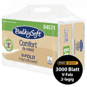 Papierhandtücher V-Falz Comfort Recycling | 2-lagig | de-inked | BulkySoft®