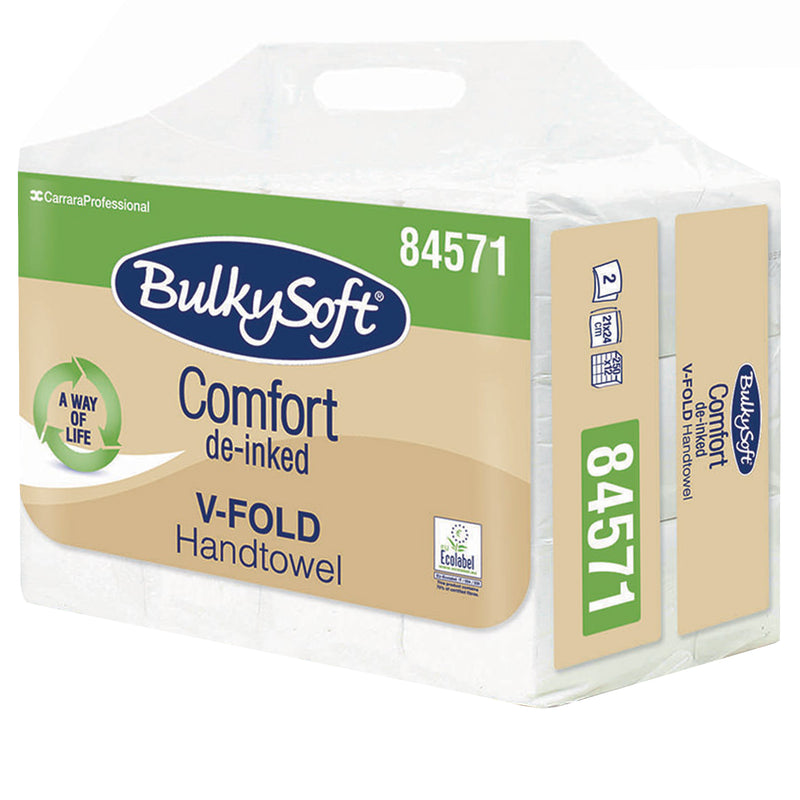 Papierhandtücher V-Falz Comfort Recycling | 2-lagig | de-inked | BulkySoft®