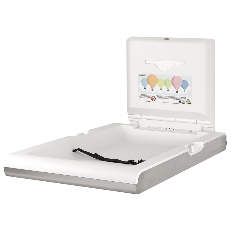 Wickeltisch Edelstahl vertikal | klappbar | für Wandmontage | Mediclinics