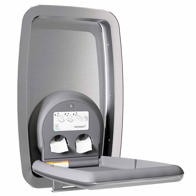 Wickeltisch Premium Edelstahl vertikal | klappbar | für Wandeinbau | Koala Kare