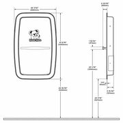 Wickeltisch Premium Edelstahl vertikal | klappbar | für Wandeinbau | Koala Kare