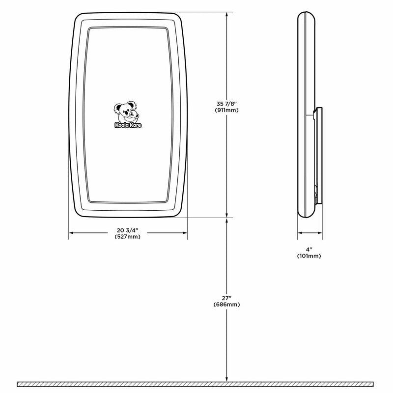 Wickeltisch Edelstahl vertikal | klappbar | Koala Kare