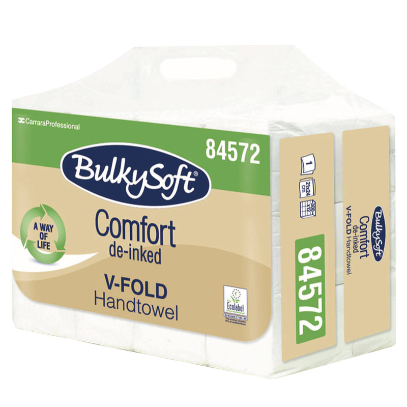 Papierhandtücher V-Falz Comfort Recycling | 1-lagig | de-inked | BulkySoft®