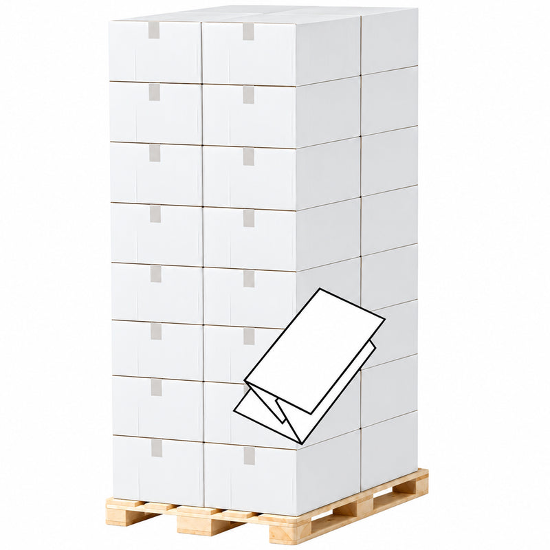 Palette Papierhandtücher V-Falz | 2-lagig | 100% Zellstoff | 32 x 3990 Blatt