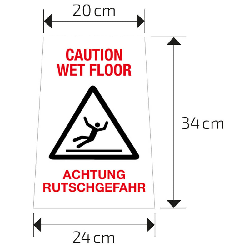 Warnschild Rutschgefahr | Klappbar | Kunststoff | DE & EN | beidseitige Beschriftung
