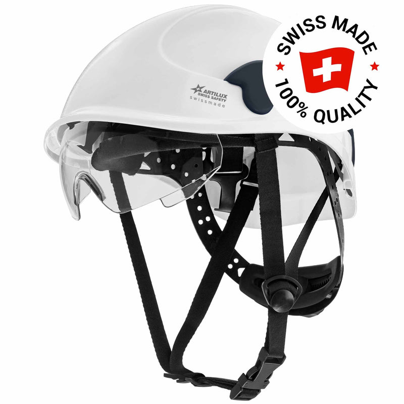 Schutzhelm ARTITOP SH510 | Polycarbonat | elektrisch isolierend | Schutzbrille | 4-Punkt-Kinnband | ROTO-System | belüftet | Swiss Made | ARTILUX