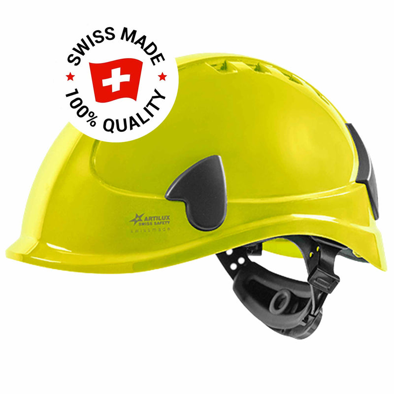 Schutzhelm ARTITOP SH510 | Polycarbonat | elektrisch isolierend | Schutzbrille | 4-Punkt-Kinnband | ROTO-System | belüftet | Swiss Made | ARTILUX