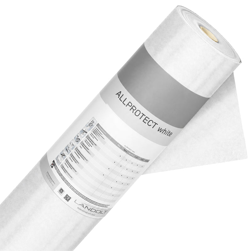 Glas-Schutzvlies Allprotect™ White | für Fenster & vertikale Flächen | 190 g/m² | 50 x 1 m | selbsthaftend | lichtdurchlässig | Landolt Allprotect™