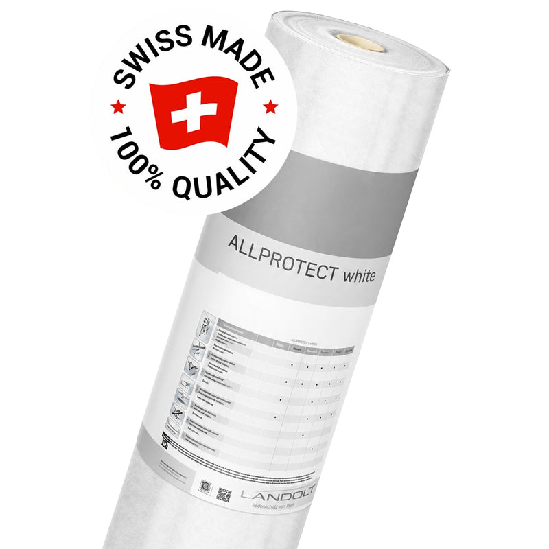 Glas-Schutzvlies Allprotect™ White | für Fenster & vertikale Flächen | 190 g/m² | 50 x 1 m | selbsthaftend | lichtdurchlässig | Landolt Allprotect™