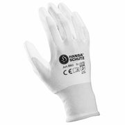 Arbeitshandschuhe Comfort | Nylon-Feinstrick | PU-Beschichtung | atmungsaktiv | Weiss
