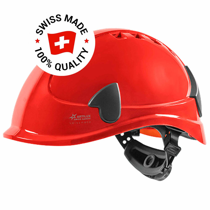 Schutzhelm ARTITOP SH510 | Polycarbonat | elektrisch isolierend | Schutzbrille | 4-Punkt-Kinnband | ROTO-System | belüftet | Swiss Made | ARTILUX