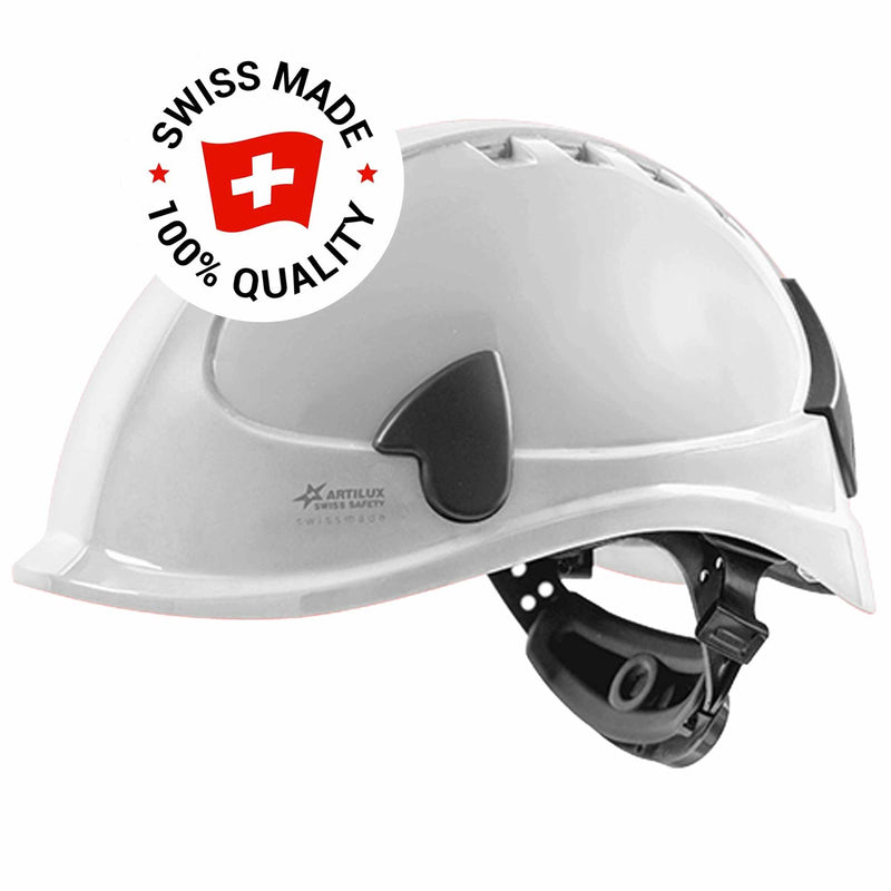 Schutzhelm ARTITOP SH510 | Polycarbonat | elektrisch isolierend | Schutzbrille | 4-Punkt-Kinnband | ROTO-System | belüftet | Swiss Made | ARTILUX