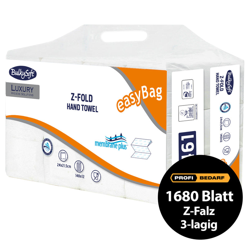Papierhandtücher Z-Falz | 3-lagig | 100% Zellstoff | BulkySoft® Luxury